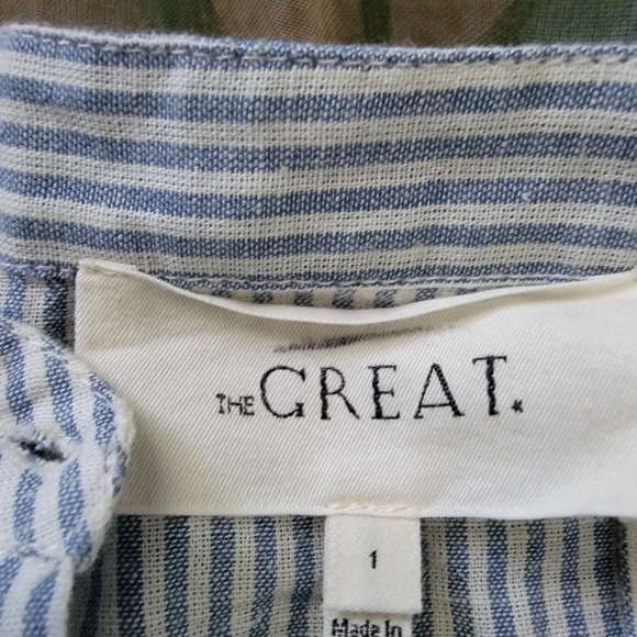 THE GREAT. blue striped blouse - Picture 4 of 6